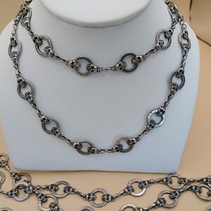 Elegant Silver Chain Necklace and Bracelet Set